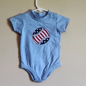 Cute Baseball 4th Of July Onesie Unisex Size 0-3 Months New